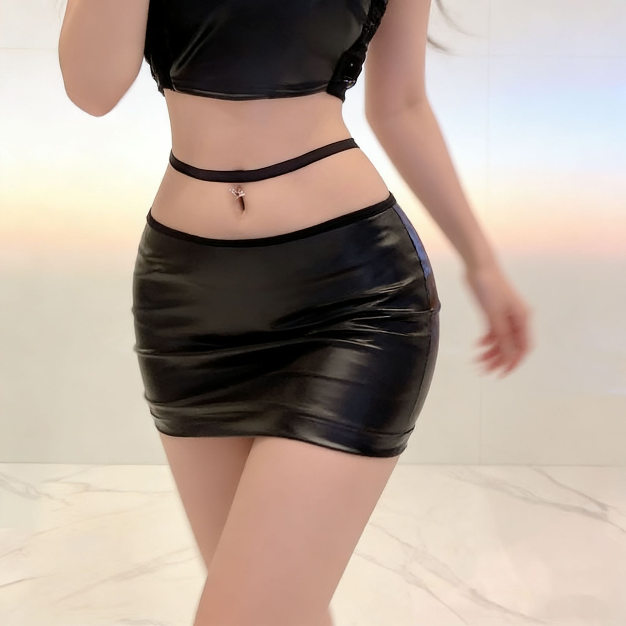 Summer Clothing Wraps - Korean Fashion Sexy Women Temptation PU