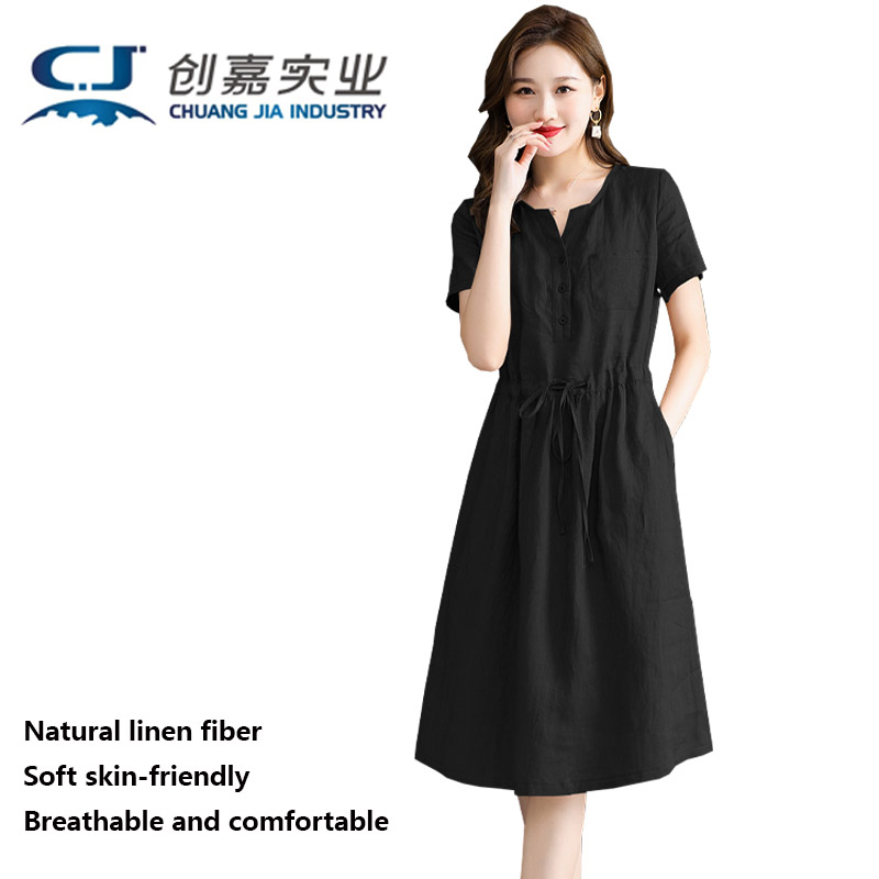 Pure Linen Women's Short-sleev - Summer Clothing Drawing review and price