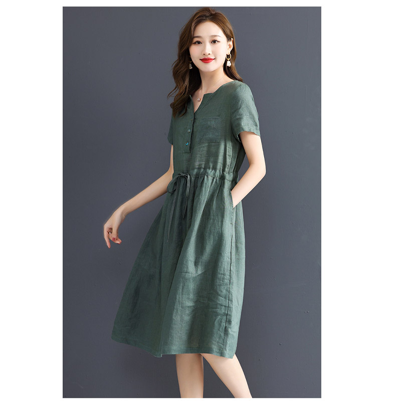 Pure Linen Women's Short-sleev - Summer Clothing Drawing review and price