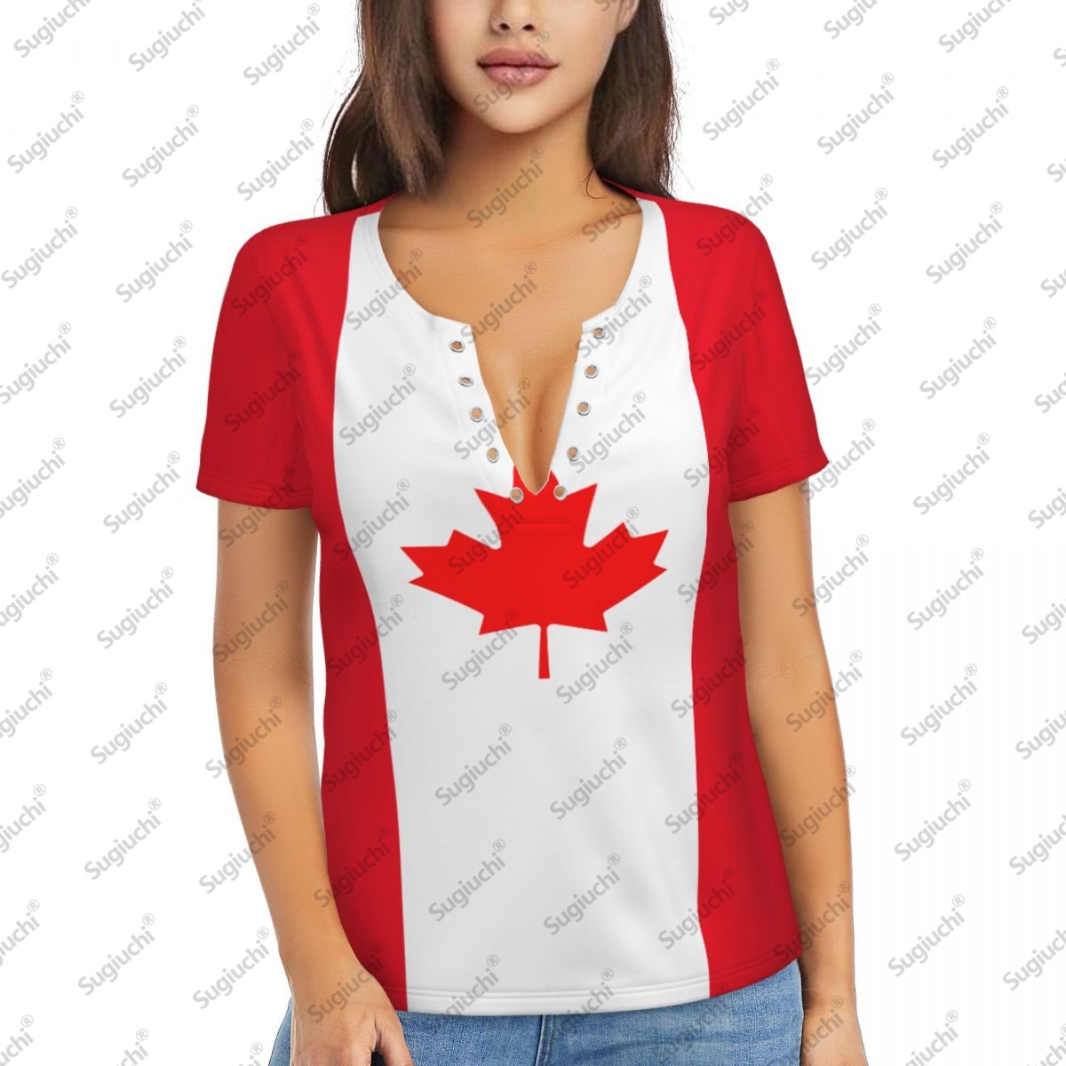 2025 Canada Flag Sexy Deep V N - Summer Clothing Women Canada review and price