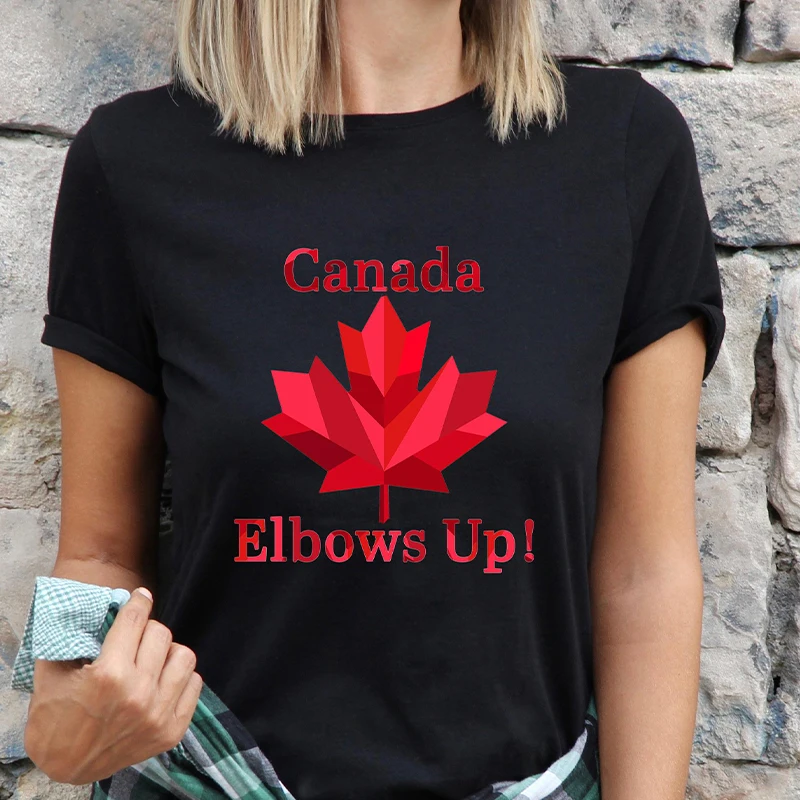 Elbows Up Canada Women T-shirt - Summer Clothing Women Canada review and price
