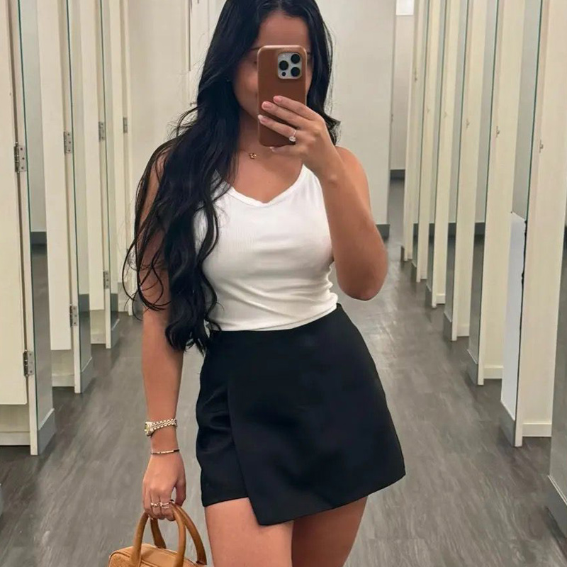 HXAO Black White Skirt Shorts  - Summer Zara review and price