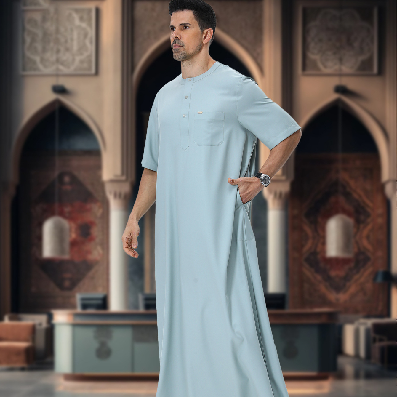 Muslim Men Abaya Kaftan Pakist - Summer Clothing Pakistan review and price