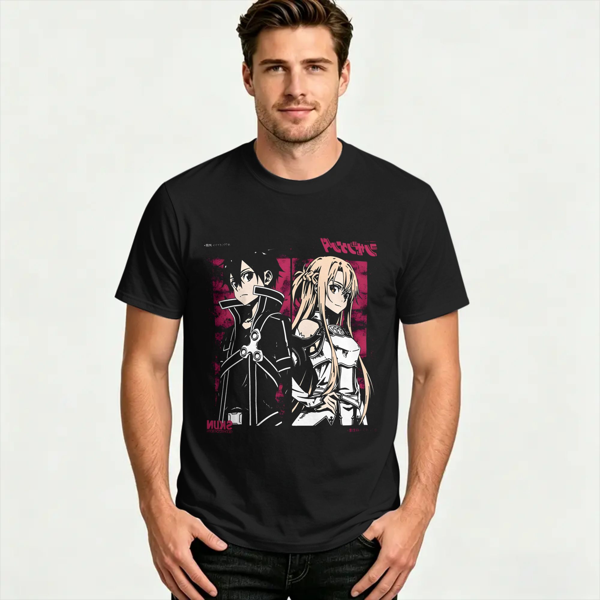 kirito and asuna Cotton T-Shir - Summer Clothing Wholesale review and price