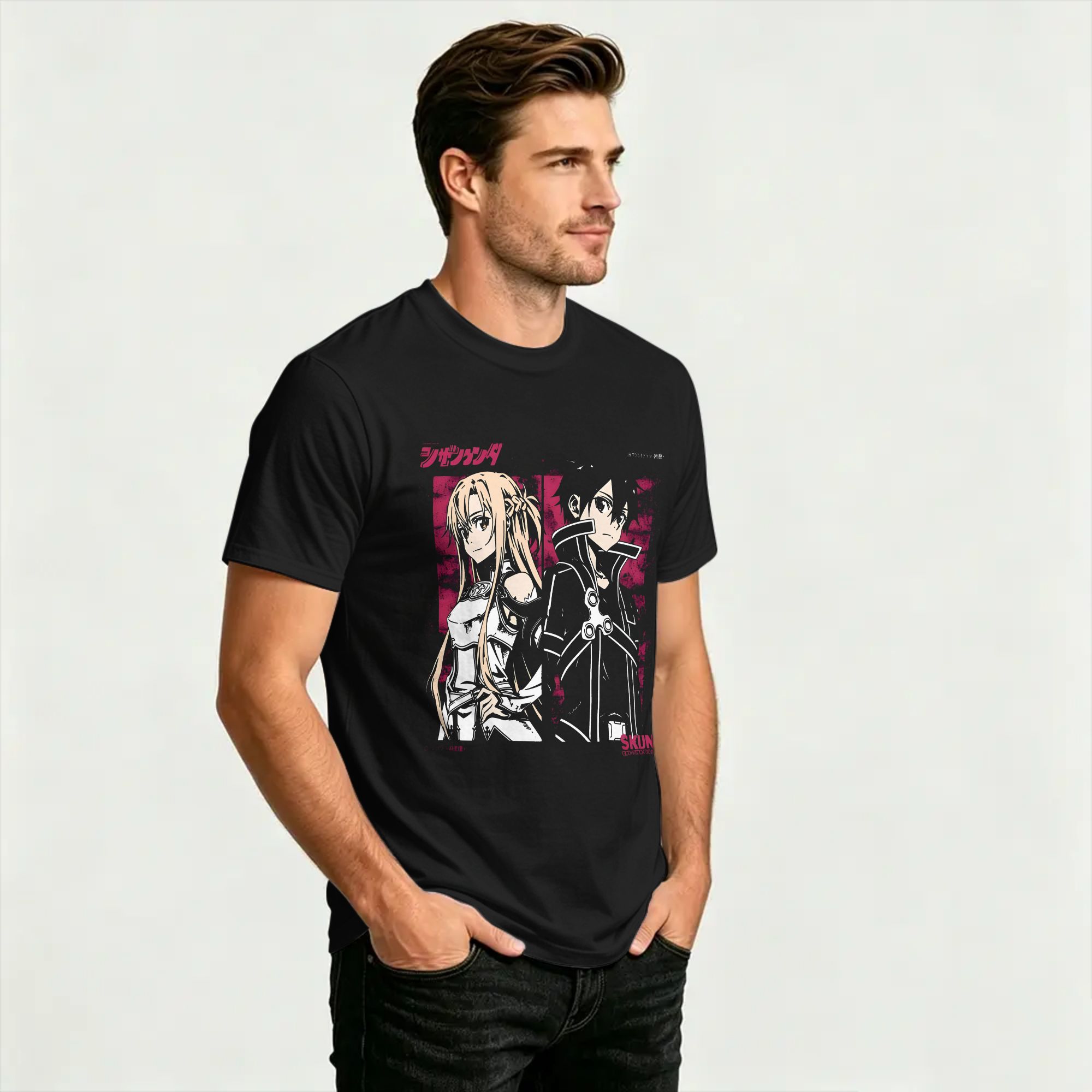 kirito and asuna Cotton T-Shir - Summer Clothing Wholesale review and price